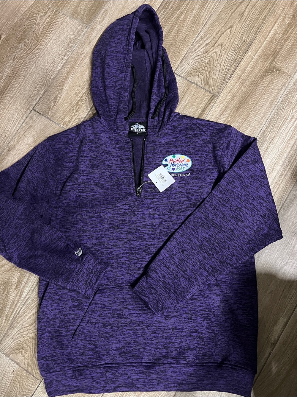 AIBF Balloon Fiesta Heathered  Purple L/S Sweatshirt Hoodie Sz Large NWT
